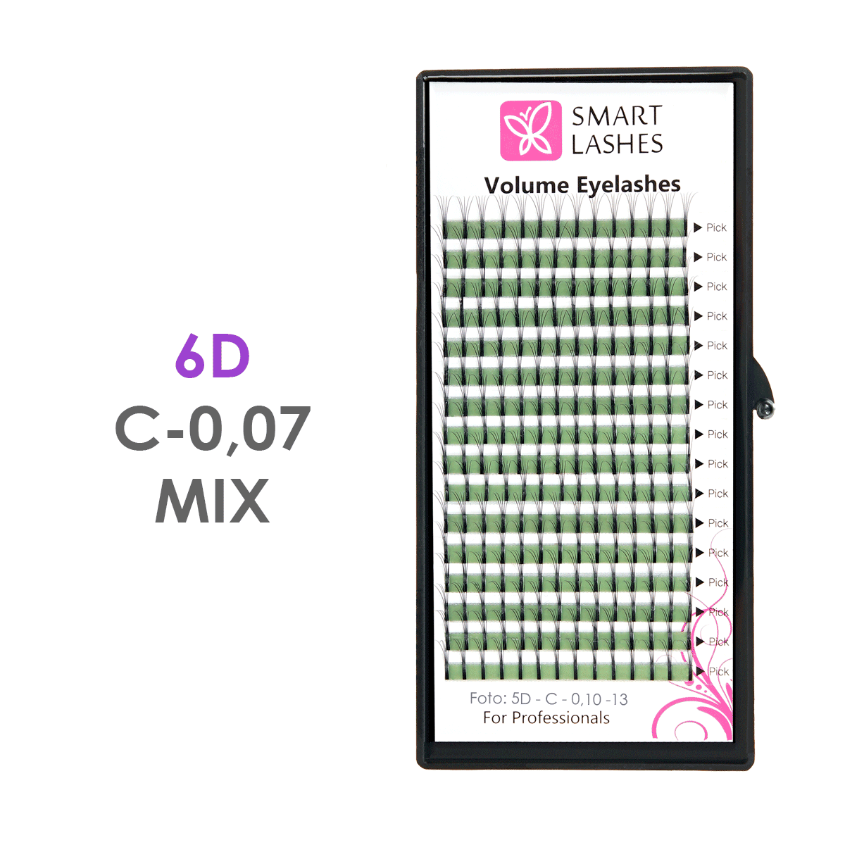 Volume Wimpers 6D - C - 0,07 mm x MIX 8-15 mm - 16 lijnen | Smart Lashes