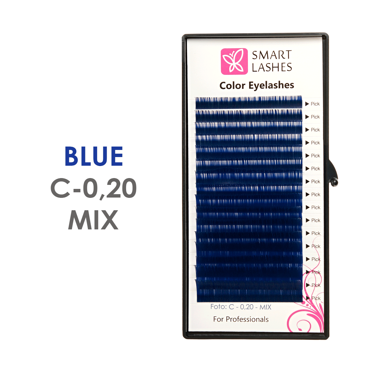 Blauwe wimpers - C - 0,20 mm x 8 - 15 mm - 16 lijnen | Smart Lashes