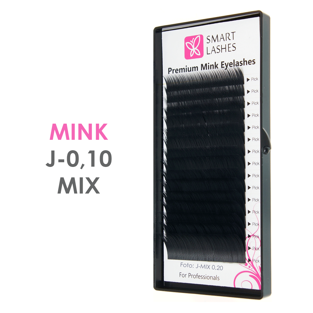 Nerts - J - 0,10 mm x 8-15 mm MIX - wimpers 16 lijnen | Smart Lashes