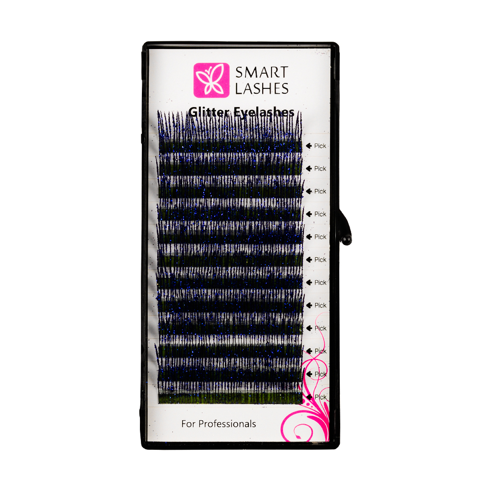Glitter wimpers - Blauw - C - 0,20 mm x 14 mm | Smart Lashes