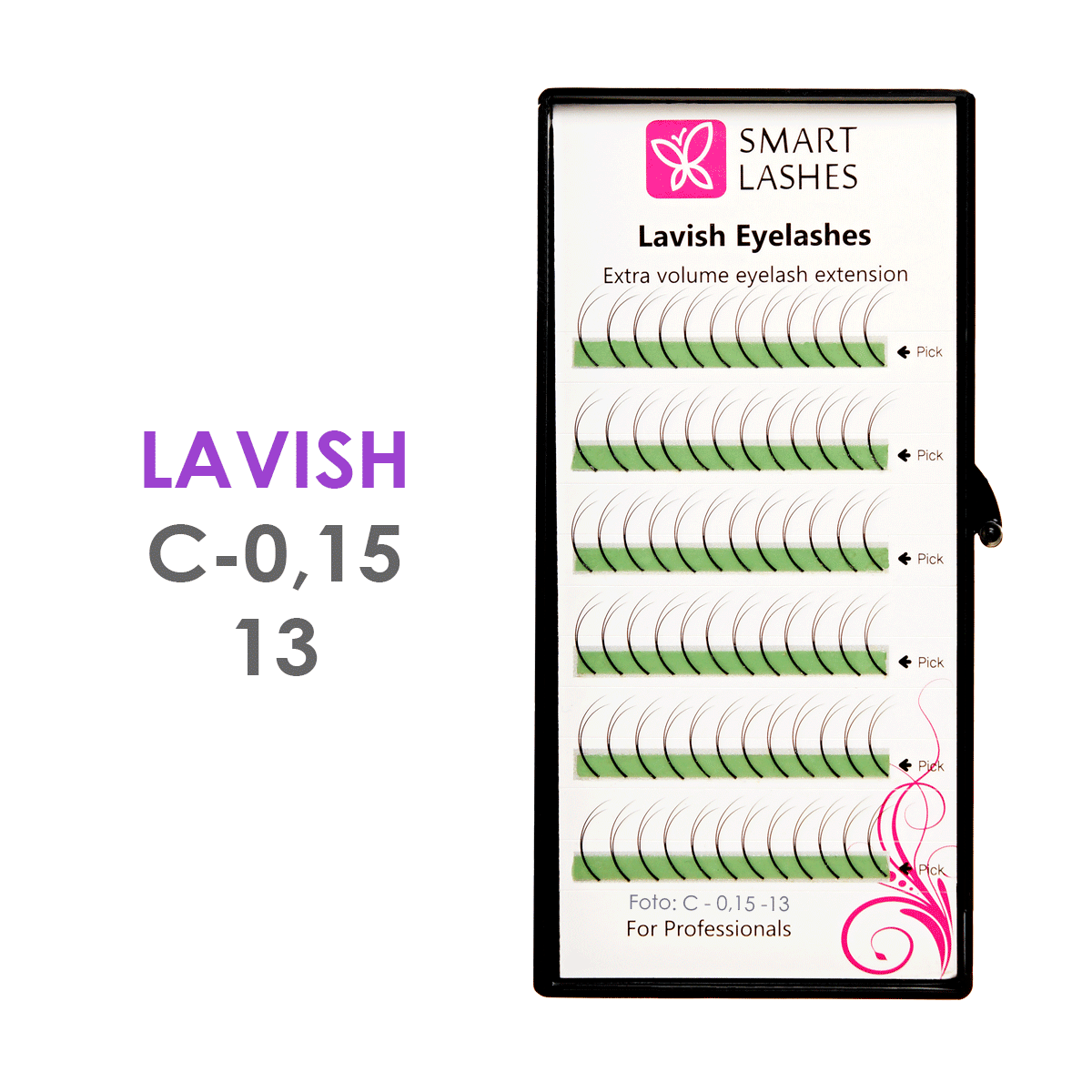 Dubbele wimpers - C - 0,15 mm x 13 mm - 6 lijnen | Smart Lashes