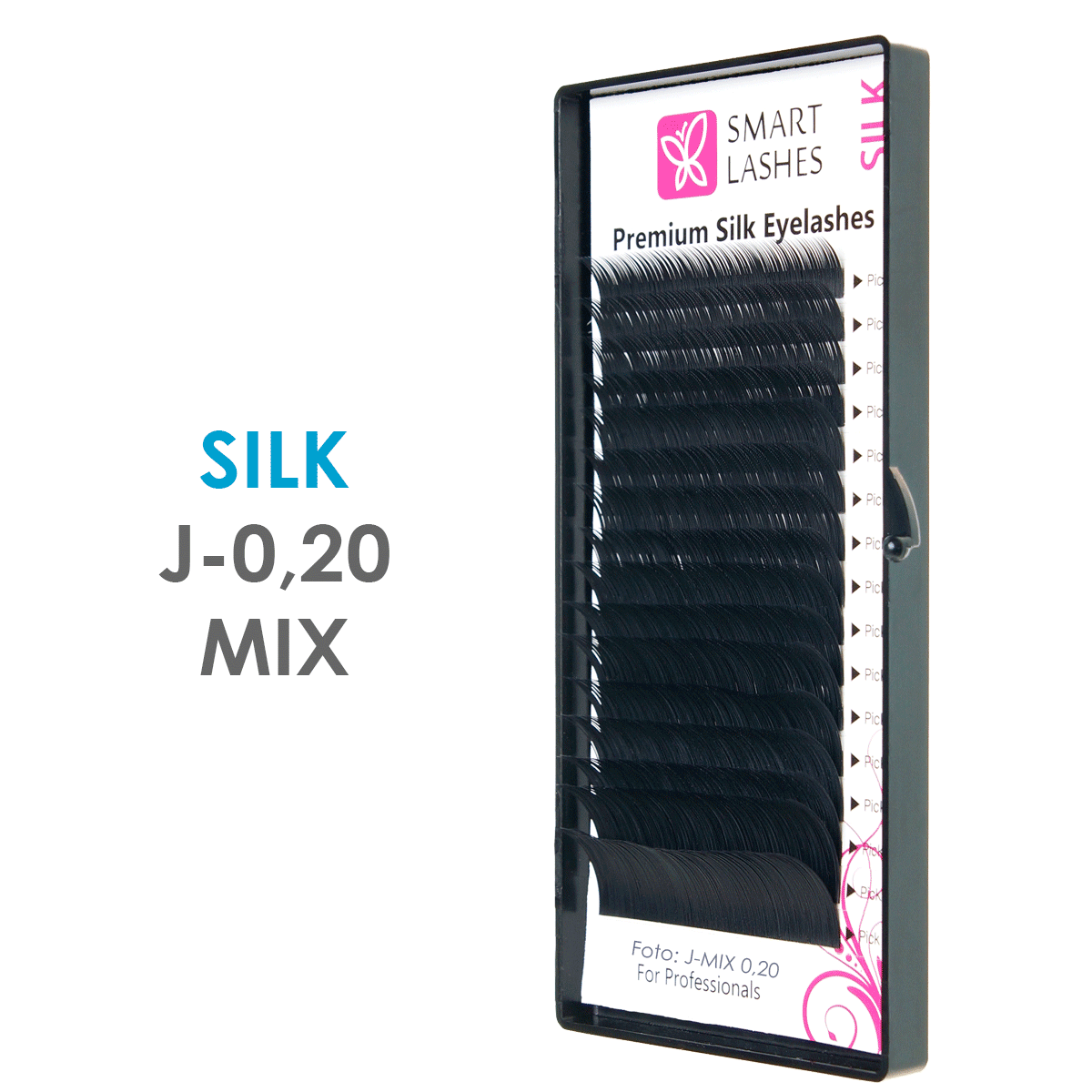 Zijde - J - 0,20 mm x 8-15 mm MIX - wimpers 16 lijnen | Smart Lashes
